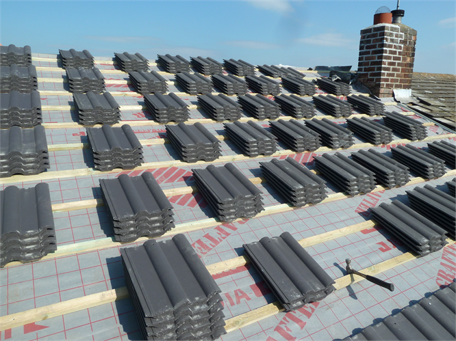 full new tile roof and flat roof