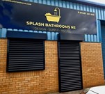 Black powder coated electric roller shutters