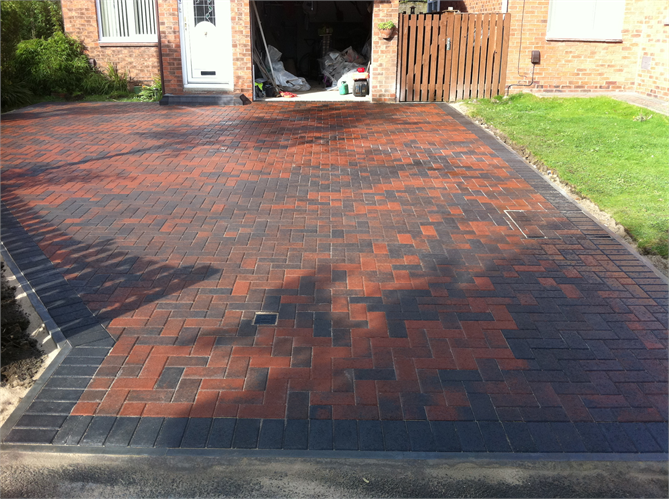 driveway complete using 60mm on a 90 degree