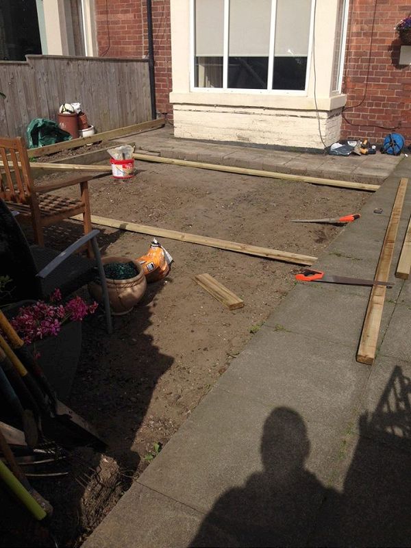 Decking and artifical grass