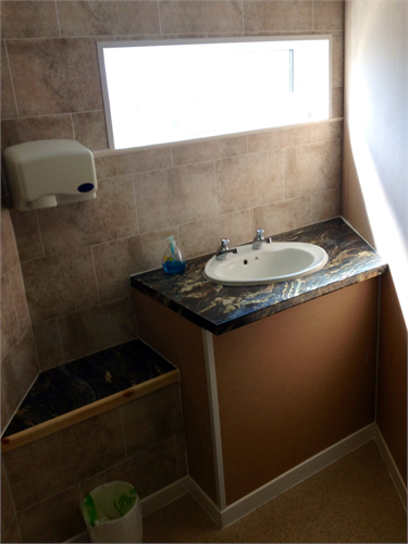 New basin and wall cladding